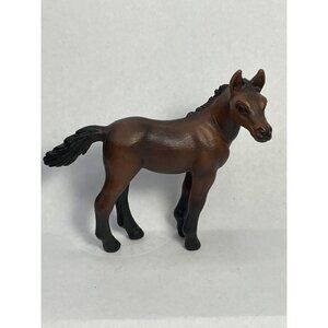 Schleich Retired Brown And Black Colt Pony Tail In Wind Head Turned Vintage